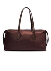 Large dark brown shopper bag TOREN-0354-1I(Z26), product view from the back on a white background.