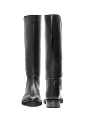 Women's leather boots in black BUTYD-1195-99(Z25), product view from the front and back on a white background.