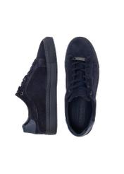 Men's navy blue leather sneakers BUTYM-0457-69(W24)-05