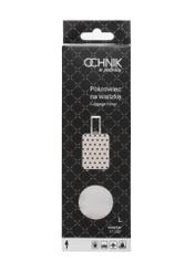 Large suitcase cover with polka dots AW-013-0007-0P-L(W26), front view of the product in the packaging.