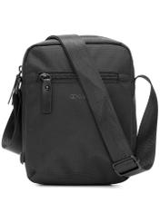 Black men's shoulder bag TORMN-0391-99(W26) - front product view, on white background.