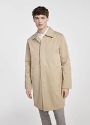 Long beige men's transitional jacket KURMT-0372-81(W25)-04