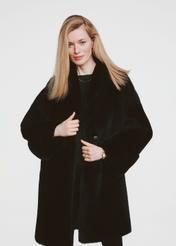 Leather black double-sided women's sheepskin coat KOZDS-0081-5487(Z24)-06