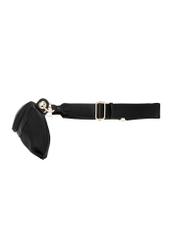 Black fabric women's waist bag TOREN-0356-99(Z26), side view of the product on a white background.