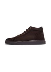 Dark brown suede men's shoes BUTYM-0582-1I(Z26), side view of the product on a white background.