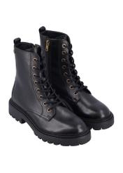 Black women's ankle boots BUTYD-1192-99(Z26), diagonal product view on a white background.