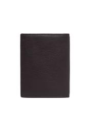 Brown men's leather wallet PORMS-0711-1H(Z26), back view of the product on a white background.
