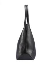 Large black leather women's handbag TORES-1149-99(Z25), product view from the side on a white background.