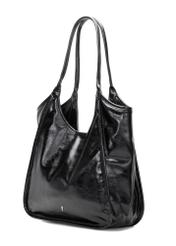 Black women's shopper handbag TOREC-1122-9F(W26), diagonal product view on a white background.