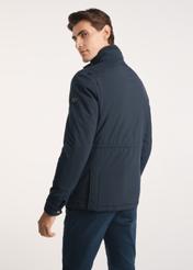 Navy blue men's jacket KURMT-0398-69(Z25), product visible from the back on the model, half of the silhouette visible.