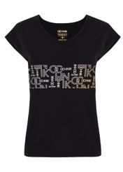 Czarny T-shirt damski z logo OCHNIK TSHDT-0062-99(W21)-02