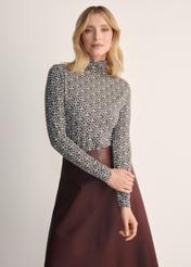 Gray monogram women's blouse LSLDT-0053-96(Z25)
