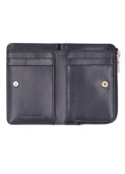 Black leather women's wallet PORES-1019-9I(Z26), product view inside on white background.