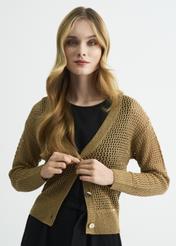 Sweter zapinany ażurowy damski SWEDT-0158-82(W22)-01