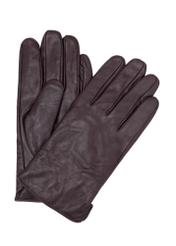 Men's brown leather gloves REKMS-0009A-1I(Z26), front product view on white background.