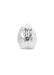 Silver leather women's handbag TORES-1175-92(Z25), side product view on white background.