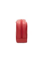 Large red two-piece women's cosmetic bag TOREC-0874A-41(Z25), side view of the product on a white background.
