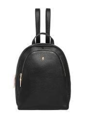 Black leather women's backpack TORES-1355-9I(Z26), product view from the front on a white background.