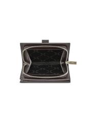 Black leather women's wallet PORES-0975-99(Z25), product view from above on a white background.