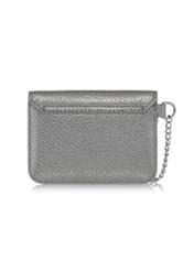 Silver leather card case PORES-0854-92(W23)-02