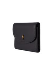 Black leather women's wallet PORES-0996-99(Z26), diagonal product view on white background.