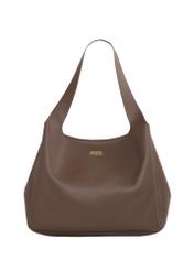 Brown classic women's shopper bag TOREC-1060-1H(Z26), product view from the front on a white background.-02