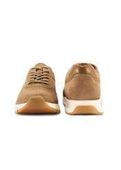 Beige suede men's shoes BUTYM-0541-1B(W26), front and back view of the product on a white background.