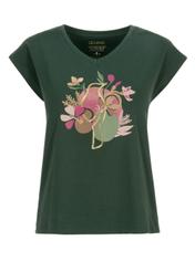 Green Women's Chest T-Shirt TSHDT-0099-54(Z22)-05