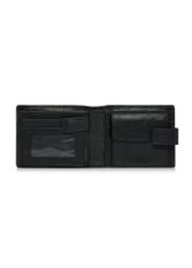 Men's black leather clasp wallet PORMS-0606-99(W24)-04