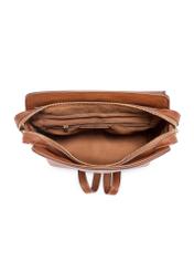 Women's backpack in cognac color TOREC-1198-1F(W26), product view inside on white background.