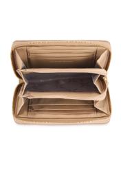 Beige leather medium women's wallet PORES-0898R-1B(W26), product view inside on white background.