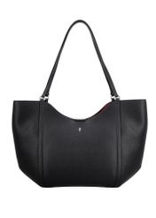 Black women's shopper bag TOREC-1296-9I(Z26), product view from the front on a white background.