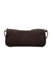 Brown suede women's handbag TORES-1383-1I(Z26) - product view from the back, on a white background.