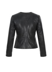 Women's classic black leather jacket KURDS-0232-4229(Z23)-04