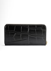 Black large women's croco wallet PORES-0908A-97(Z25)