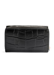 Medium croco leather women's wallet PORES-0907A-97(Z25), product view from the back on a white background.
