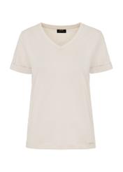 Beige Women's Chest T-Shirt TSHDT-0118-81(W24)-03