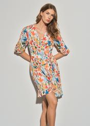 Floral dress with frill SUKDT-0159-15(W23)-01