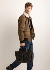 Brown leather men's briefcase TORMS-0521-1H(Z26)