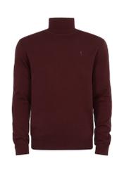 Maroon men's turtleneck sweater SWEMT-0095A-49(Z23)-03