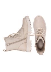 Beige leather women's ankle boots BUTYD-1015A-80(Z24)-06