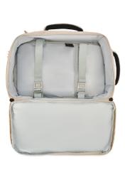 Beige airplane backpack PLCMN-0017-16(Z25), product view from the inside on a white background.