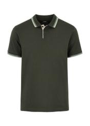 Green men's polo shirt POLMT-0069-54(W24)-03