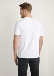 Men's white T-shirt TSHMT-0120-0B(W26), product view from the back on the model, half of the silhouette visible.