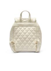 Cream quilted women's backpack TOREC-1195-0A(W26) - product view from the back, on a white background.