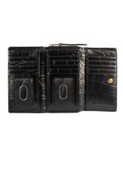 Medium croco leather women's wallet PORES-0907A-97(Z25), product view from the inside on a white background.