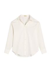 Women's white cotton shirt KOSDT-0181-0A(W26), front product view on white background.
