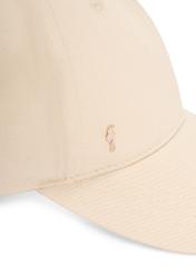 Beige unisex baseball cap CZALT-0001-1B(W26) - close-up detail, on white background.