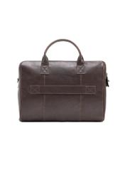Brown leather men's bag TORMS-0459-89(Z25), product view from the back on a white background.