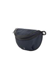 Navy blue women's waist bag with monogram TOREN-0356-7E(Z26), angled product view on a white background.